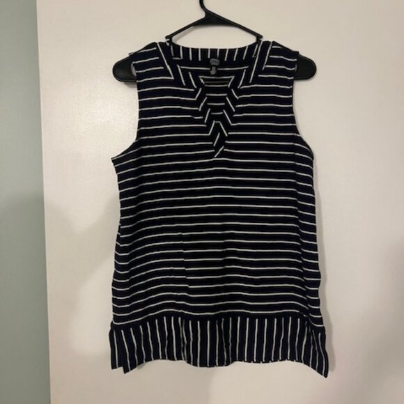Navy & White Striped Sleeveless Top – Classic Nautical Style - Picture 1 of 3